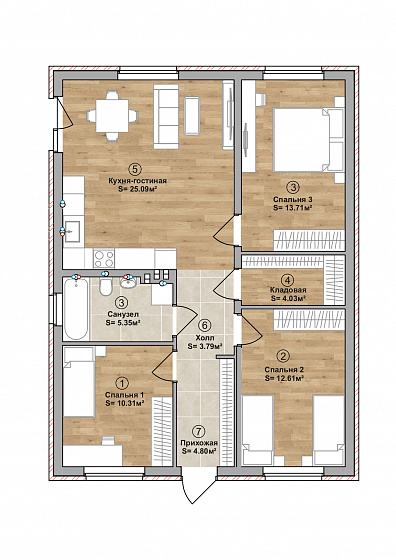 Арктур, 80 м²